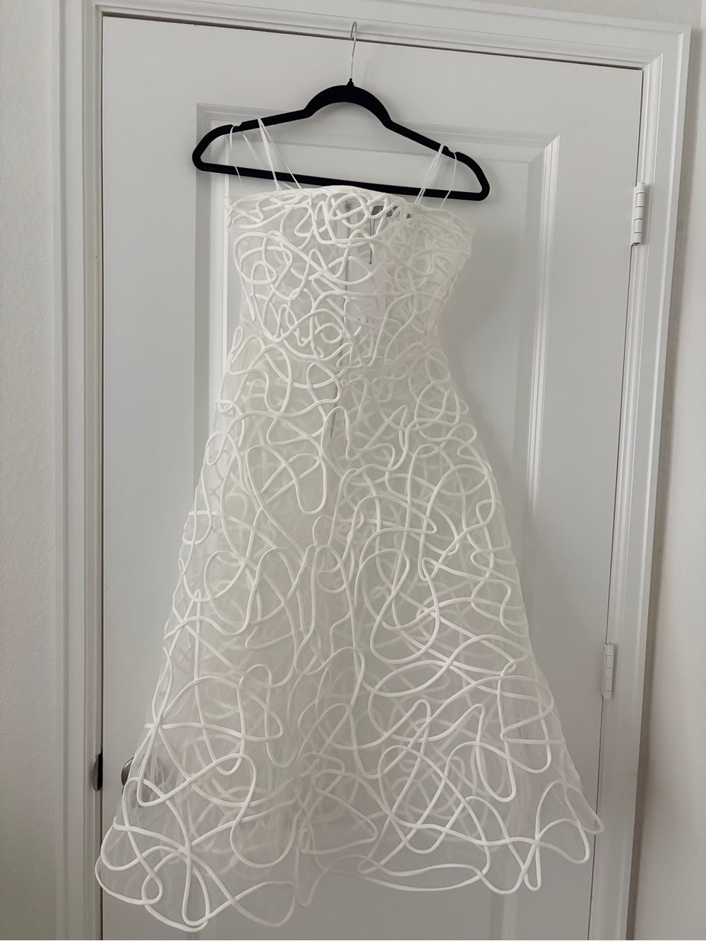 AKIRA White Strapless Sculptural A-Line Dress